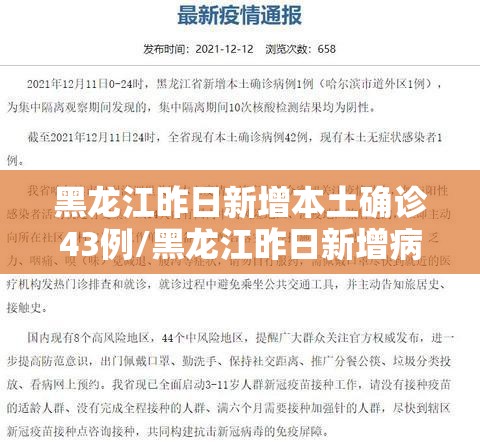 黑龙江昨日新增本土确诊43例/黑龙江昨日新增病例