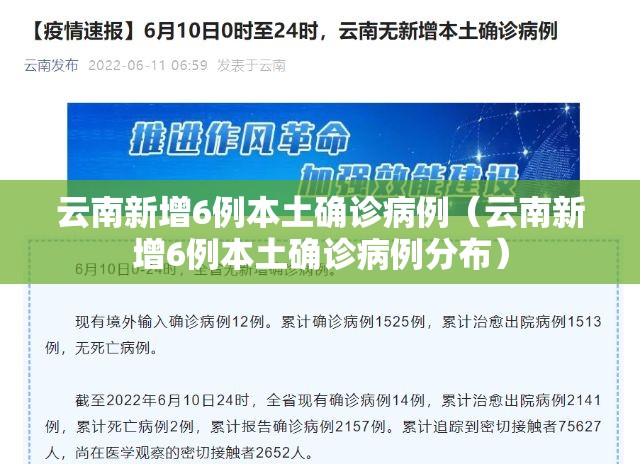 云南新增6例本土确诊病例(云南新增6例本土确诊病例分布) 云南新增6例本土确诊病例(云南新增6例本土确诊病例分布)