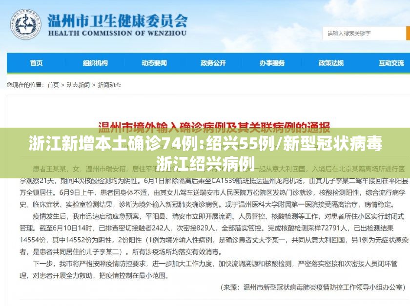 浙江新增本土确诊74例:绍兴55例/新型冠状病毒浙江绍兴病例 浙江新增本土确诊74例:绍兴55例/新型冠状病毒浙江绍兴病例