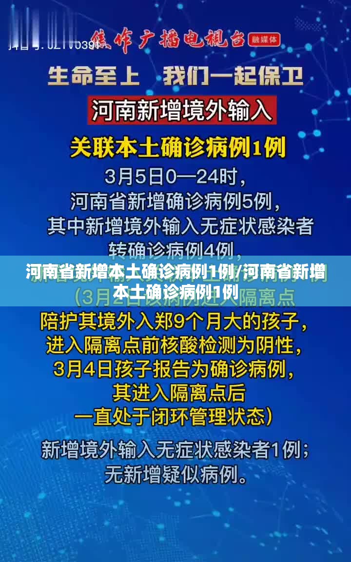 河南省新增本土确诊病例1例/河南省新增本土确诊病例1例