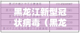 黑龙江新型冠状病毒（黑龙江新型冠状病毒肺炎）