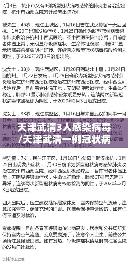 天津武清3人感染病毒/天津武清一例冠状病毒肺炎患者