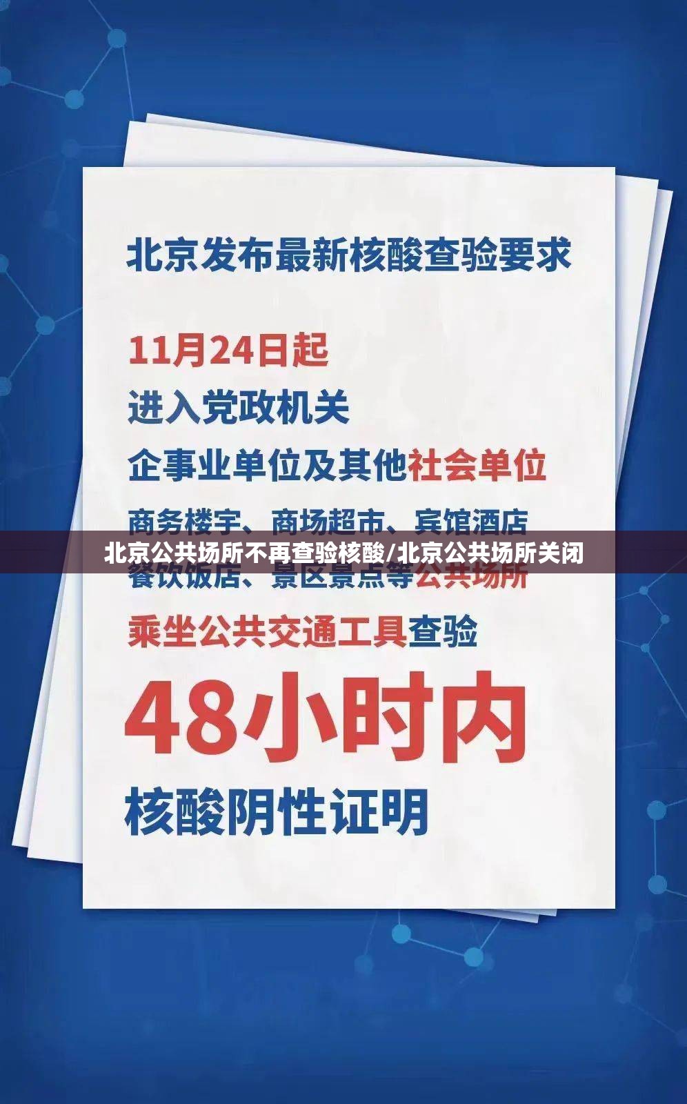 北京公共场所不再查验核酸/北京公共场所关闭 北京公共场所不再查验核酸/北京公共场所关闭