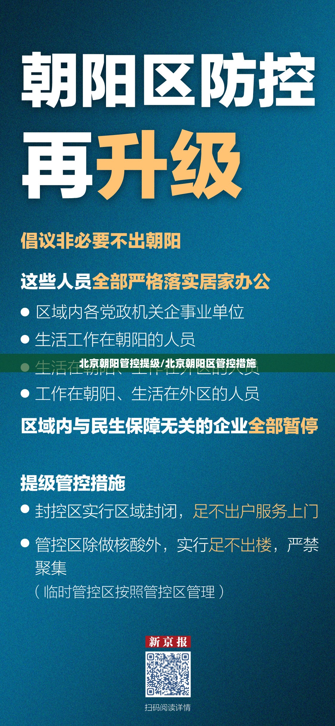 北京朝阳管控提级/北京朝阳区管控措施