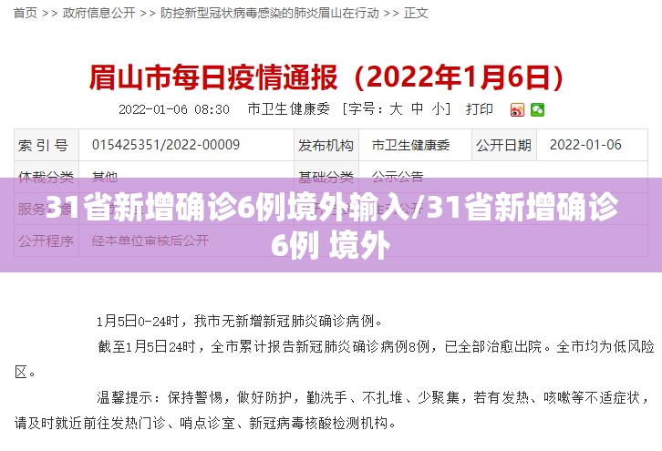 31省新增确诊6例境外输入/31省新增确诊6例 境外