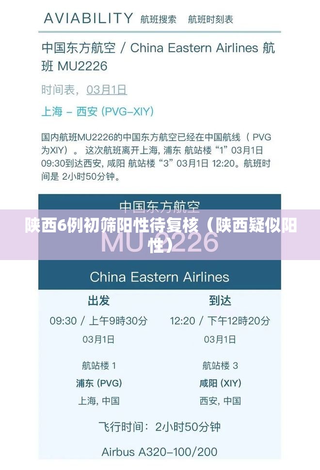 陕西6例初筛阳性待复核（陕西疑似阳性）