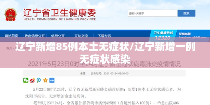 辽宁新增85例本土无症状/辽宁新增一例无症状感染
