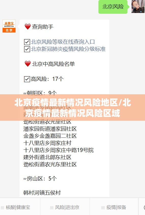 北京疫情最新情况风险地区/北京疫情最新情况风险区域