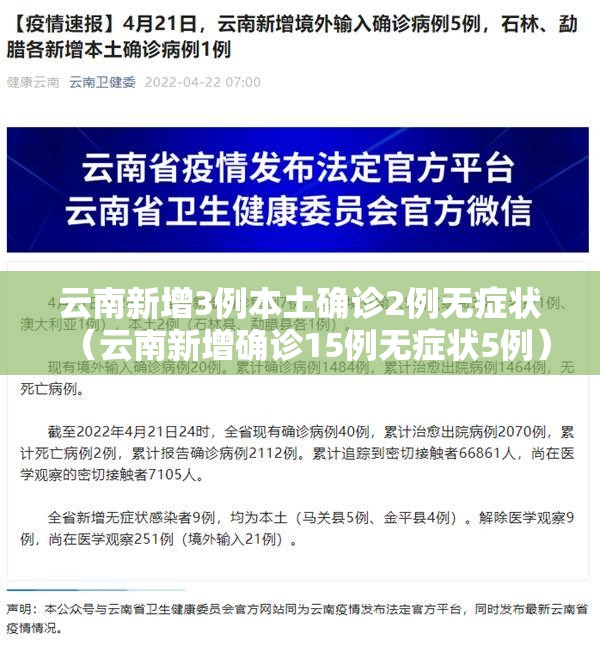 云南新增3例本土确诊2例无症状(云南新增确诊15例无症状5例) 云南新增3例本土确诊2例无症状(云南新增确诊15例无症状5例)