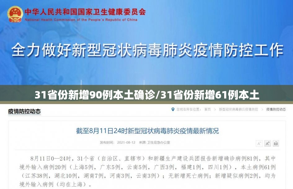 31省份新增90例本土确诊/31省份新增61例本土