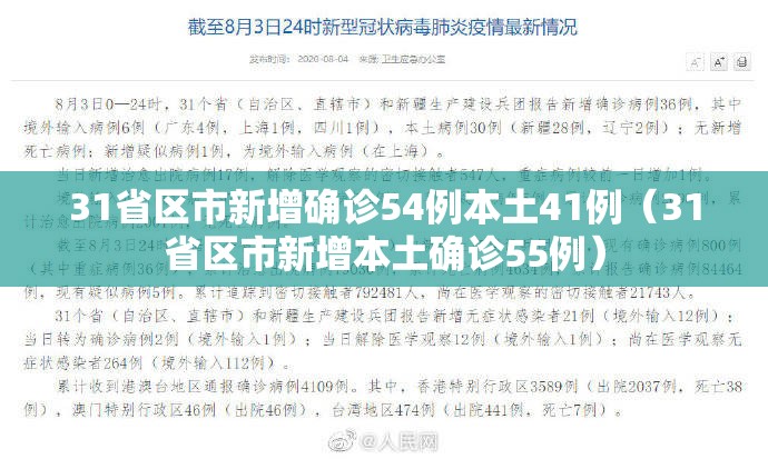 31省区市新增确诊54例本土41例(31省区市新增本土确诊55例) 31省区市新增确诊54例本土41例(31省区市新增本土确诊55例)