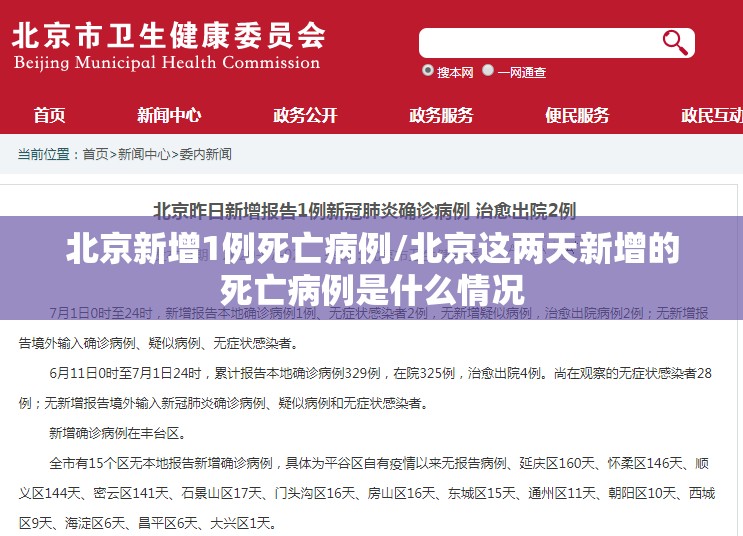 北京新增1例死亡病例/北京这两天新增的死亡病例是什么情况