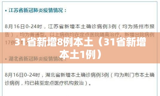 31省新增8例本土(31省新增本土1例) 31省新增8例本土(31省新增本土1例)