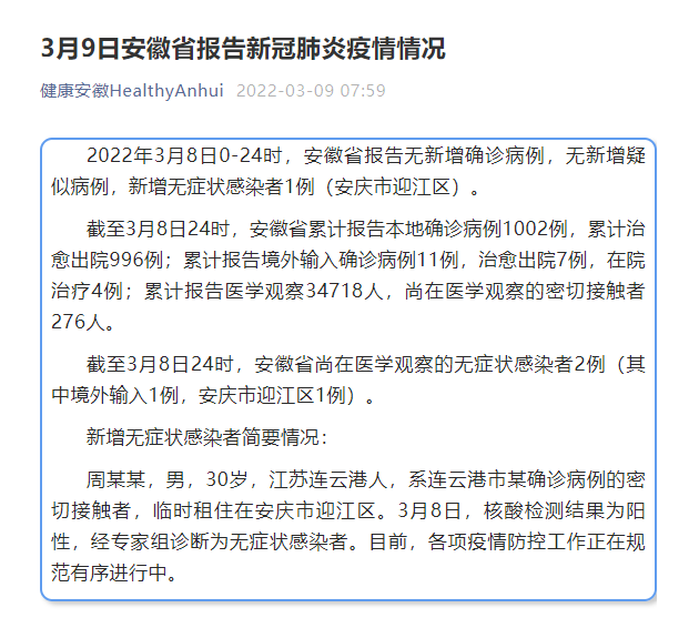 安庆疫情最新消息/安庆官方发布最新疫情 安庆疫情最新消息/安庆官方发布最新疫情