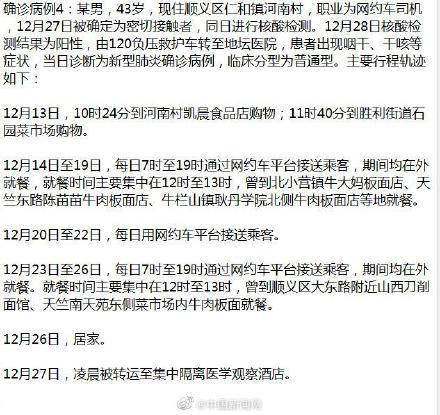 北京新增感染者轨迹公布（北京新增感染病例）