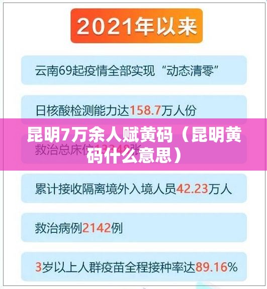 昆明7万余人赋黄码(昆明黄码什么意思) 昆明7万余人赋黄码(昆明黄码什么意思)
