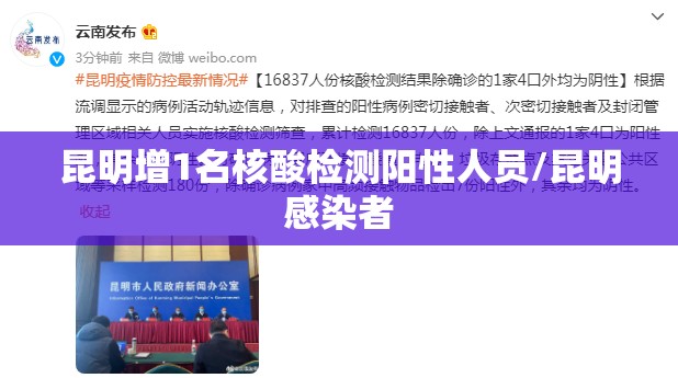 昆明增1名核酸检测阳性人员/昆明感染者