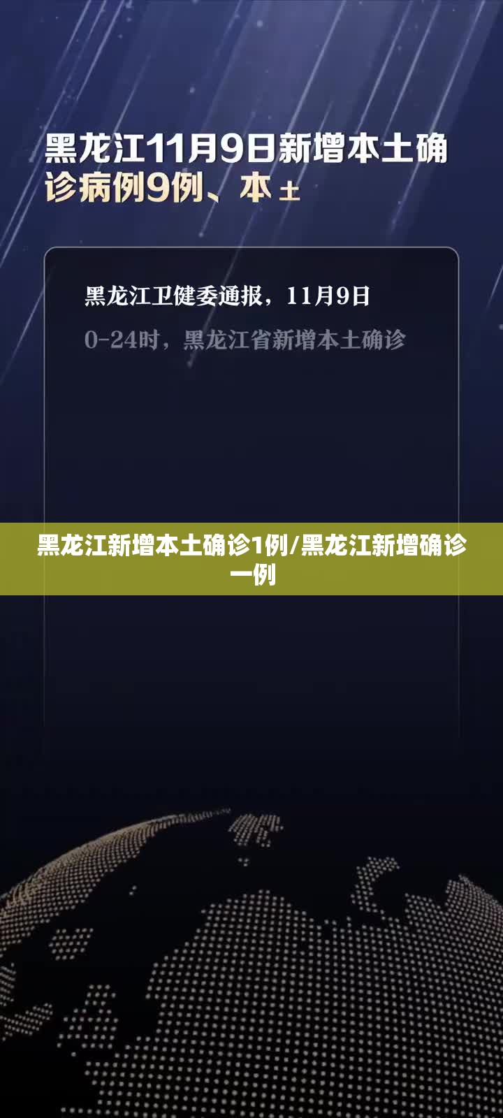 黑龙江新增本土确诊1例/黑龙江新增确诊一例