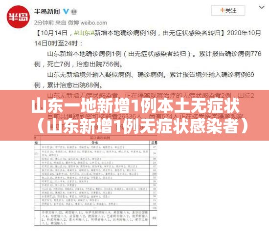 山东一地新增1例本土无症状（山东新增1例无症状感染者）