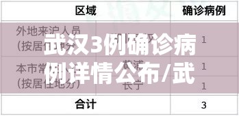 武汉3例确诊病例详情公布/武汉确诊3例新型肺炎 武汉3例确诊病例详情公布/武汉确诊3例新型肺炎