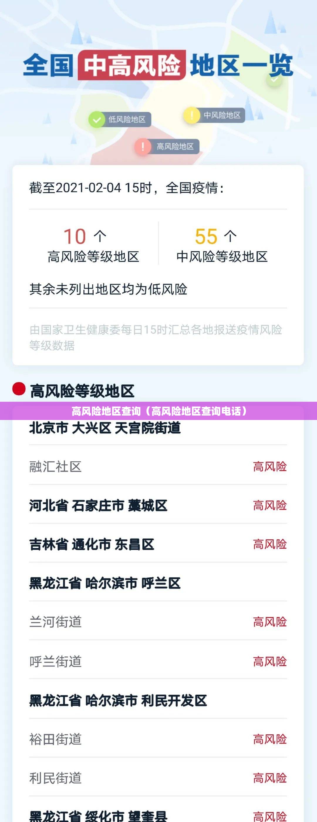 高风险地区查询（高风险地区查询电话）