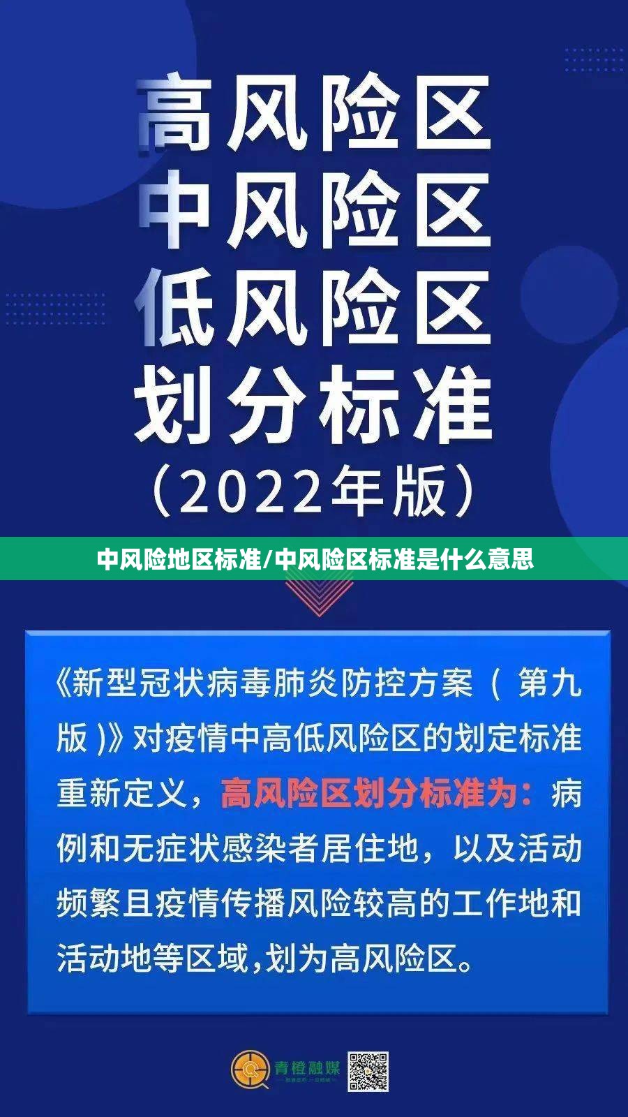 中风险地区标准/中风险区标准是什么意思