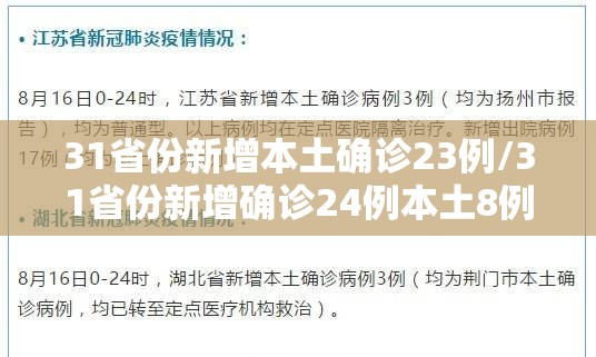 31省份新增本土确诊23例/31省份新增确诊24例本土8例