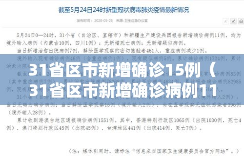 31省区市新增确诊15例(31省区市新增确诊病例11例 新闻) 31省区市新增确诊15例(31省区市新增确诊病例11例 新闻)
