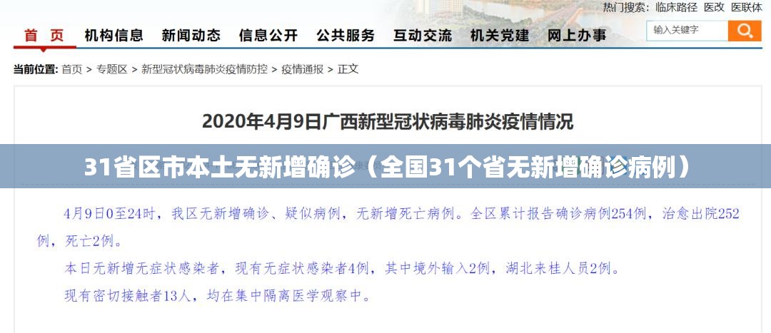 31省区市本土无新增确诊(全国31个省无新增确诊病例) 31省区市本土无新增确诊(全国31个省无新增确诊病例)