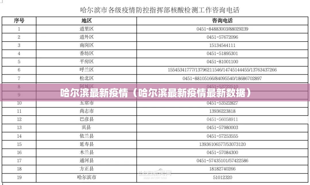 哈尔滨最新疫情（哈尔滨最新疫情最新数据）