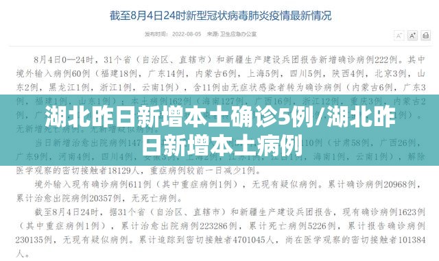 湖北昨日新增本土确诊5例/湖北昨日新增本土病例