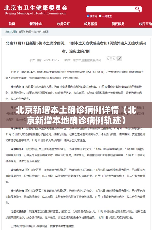北京新增本土确诊病例详情(北京新增本地确诊病例轨迹) 北京新增本土确诊病例详情(北京新增本地确诊病例轨迹)