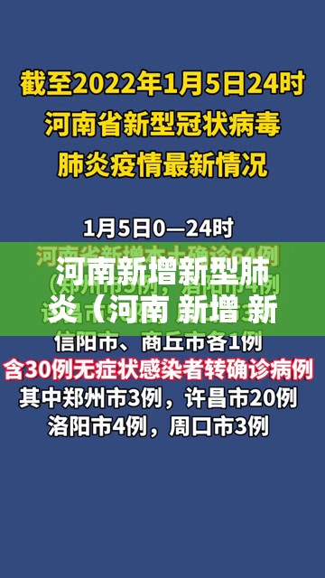 河南新增新型肺炎（河南 新增 新冠）