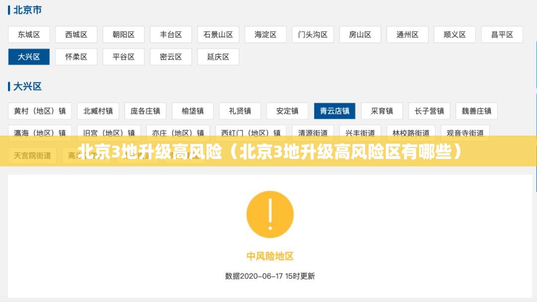 北京3地升级高风险（北京3地升级高风险区有哪些）