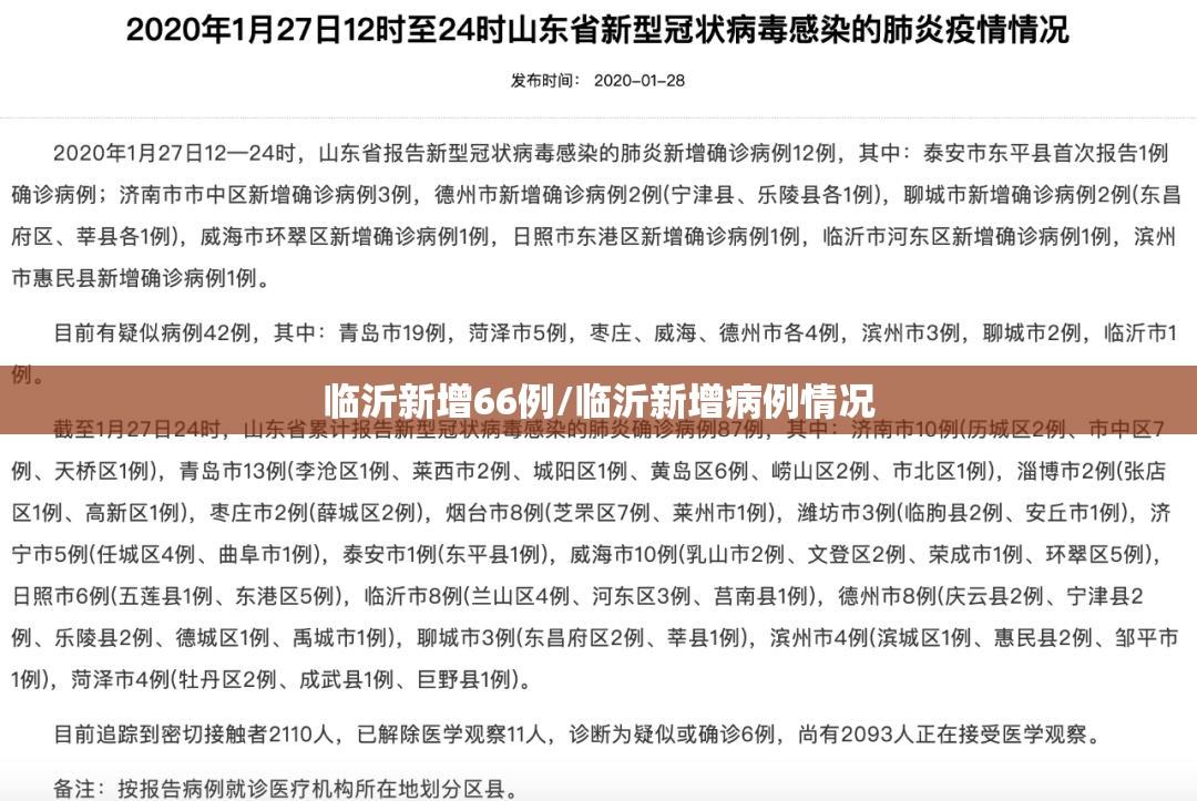 临沂新增66例/临沂新增病例情况