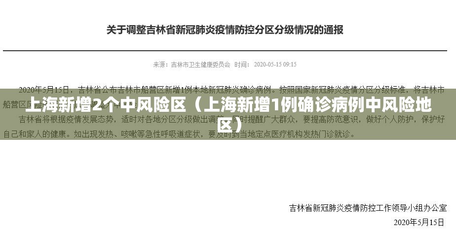 上海新增2个中风险区(上海新增1例确诊病例中风险地区) 上海新增2个中风险区(上海新增1例确诊病例中风险地区)