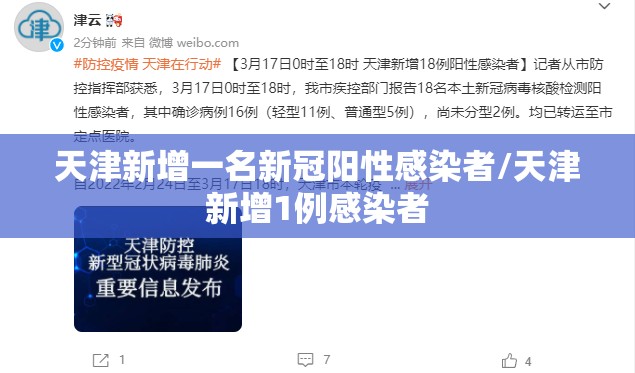 天津新增一名新冠阳性感染者/天津新增1例感染者 天津新增一名新冠阳性感染者/天津新增1例感染者