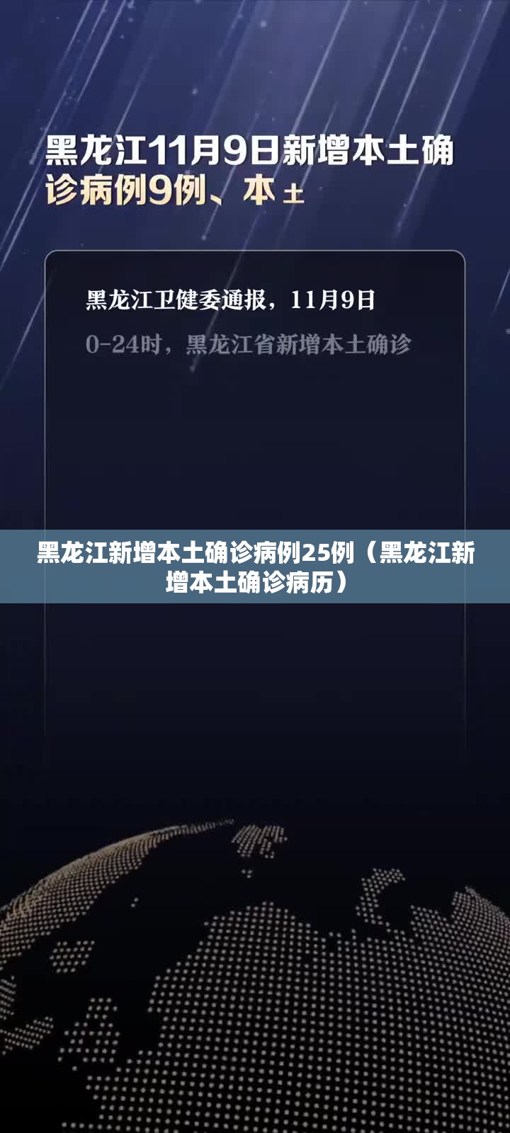 黑龙江新增本土确诊病例25例（黑龙江新增本土确诊病历）