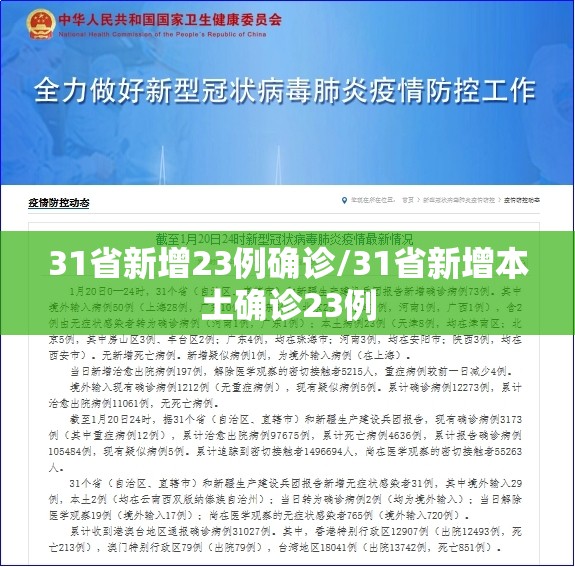 31省新增23例确诊/31省新增本土确诊23例 31省新增23例确诊/31省新增本土确诊23例